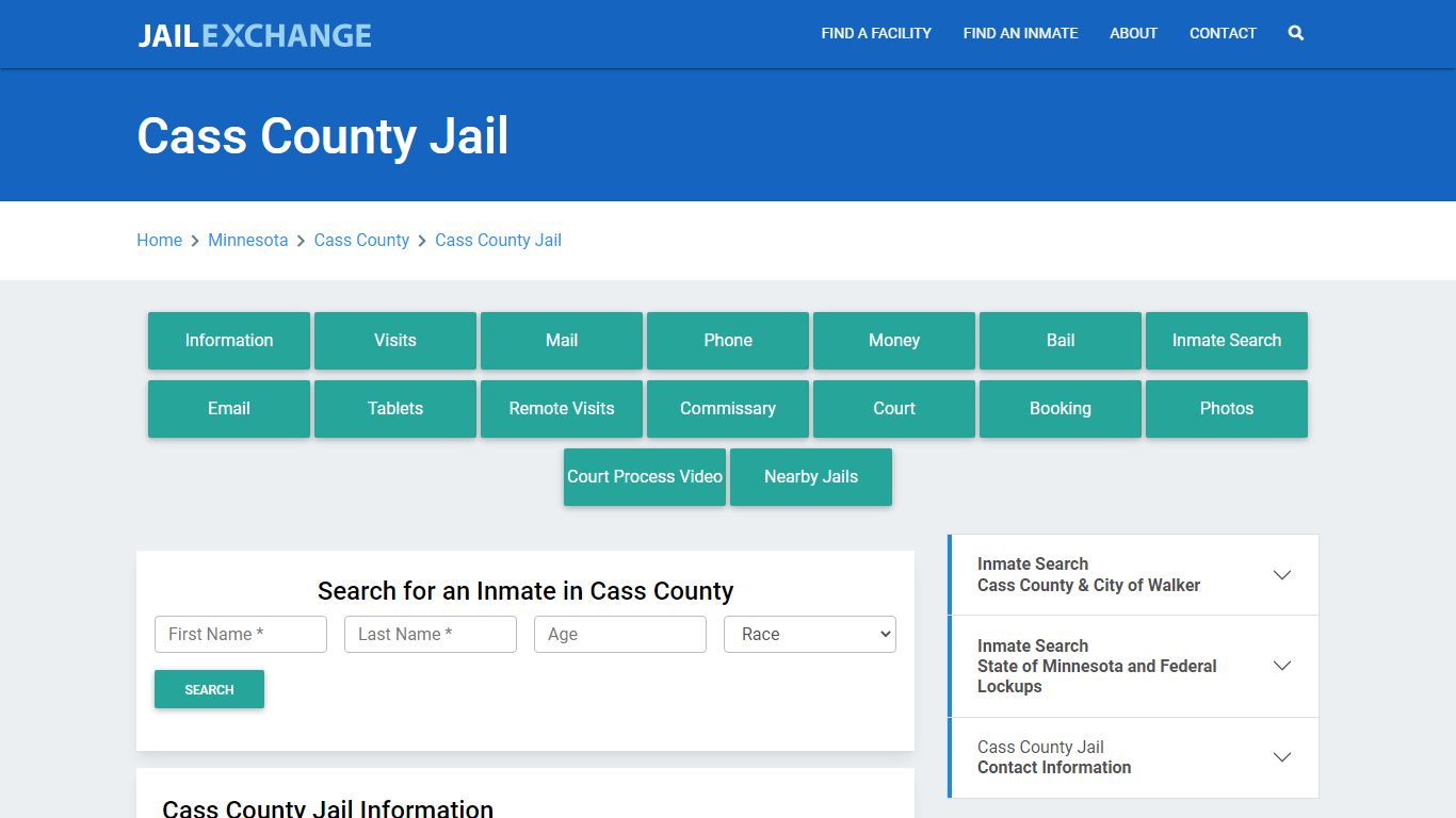 Cass County Jail Roster Lookup, MN, Inmate Search - Jail Exchange